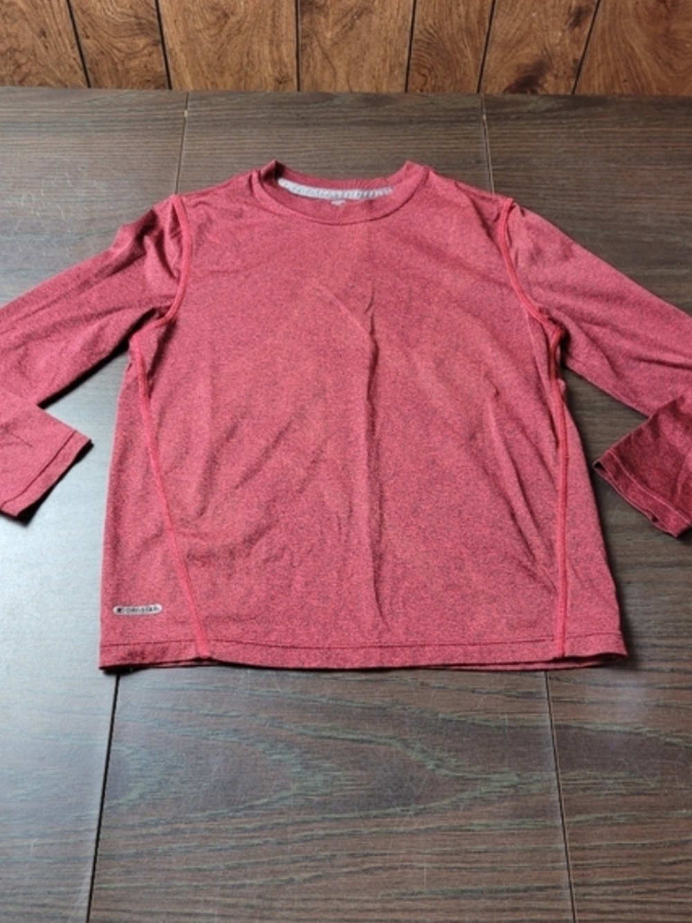 Starter Long Sleeve Heathered Red Athletic Tee Med